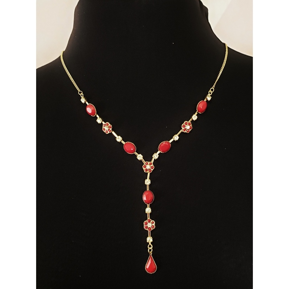 Red + Gold Necklace